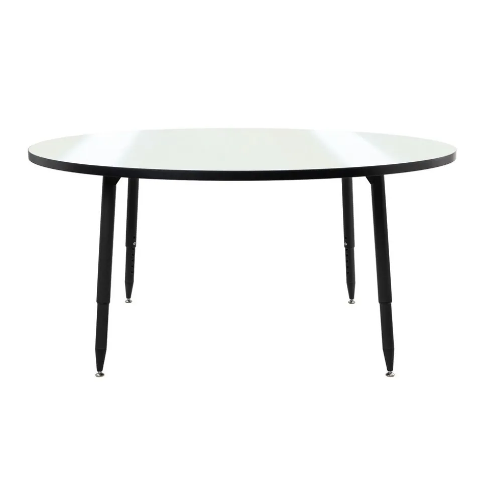Adapte 60" Round Dry-Erase Activity Table with Adjustable Tapered Legs - Whiteboard/Black