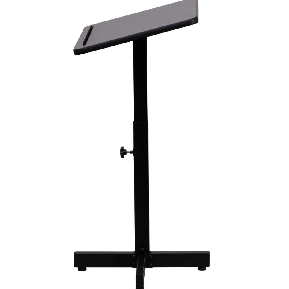 Adjustable Height Mahogany Metal Lectern