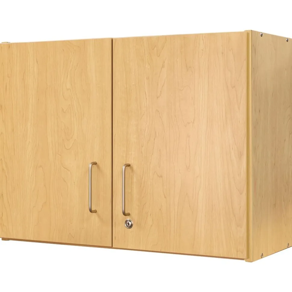 Adjustable 2-Shelf Locking Wall Storage - Maple/Maple, Assembled