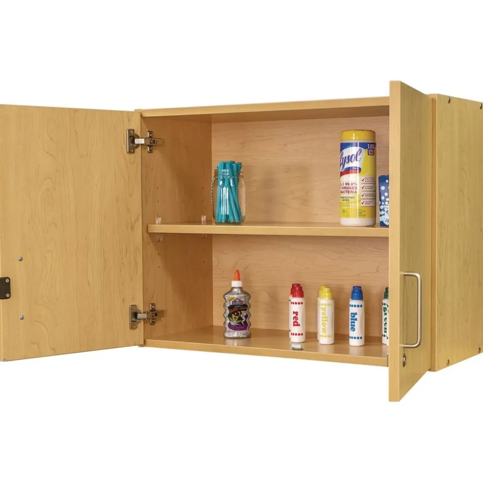 Adjustable 2-Shelf Locking Wall Storage - Maple/Maple, Assembled