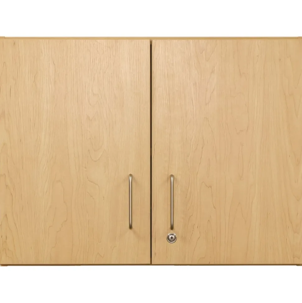 Adjustable 2-Shelf Locking Wall Storage - Maple/Maple, Assembled