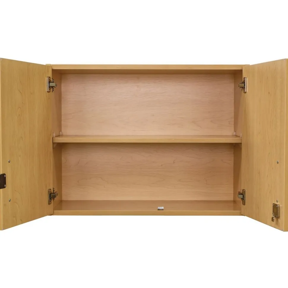 Adjustable 2-Shelf Locking Wall Storage - Maple/Maple, Assembled