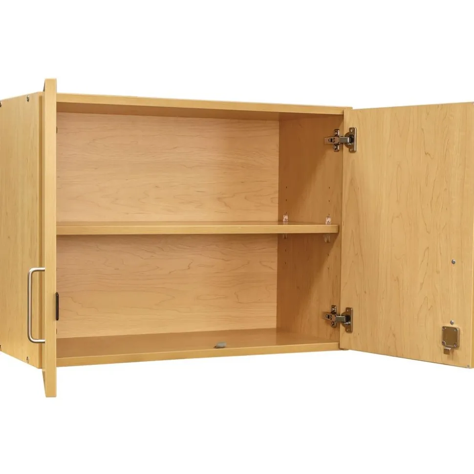 Adjustable 2-Shelf Locking Wall Storage - Maple/Maple, Assembled