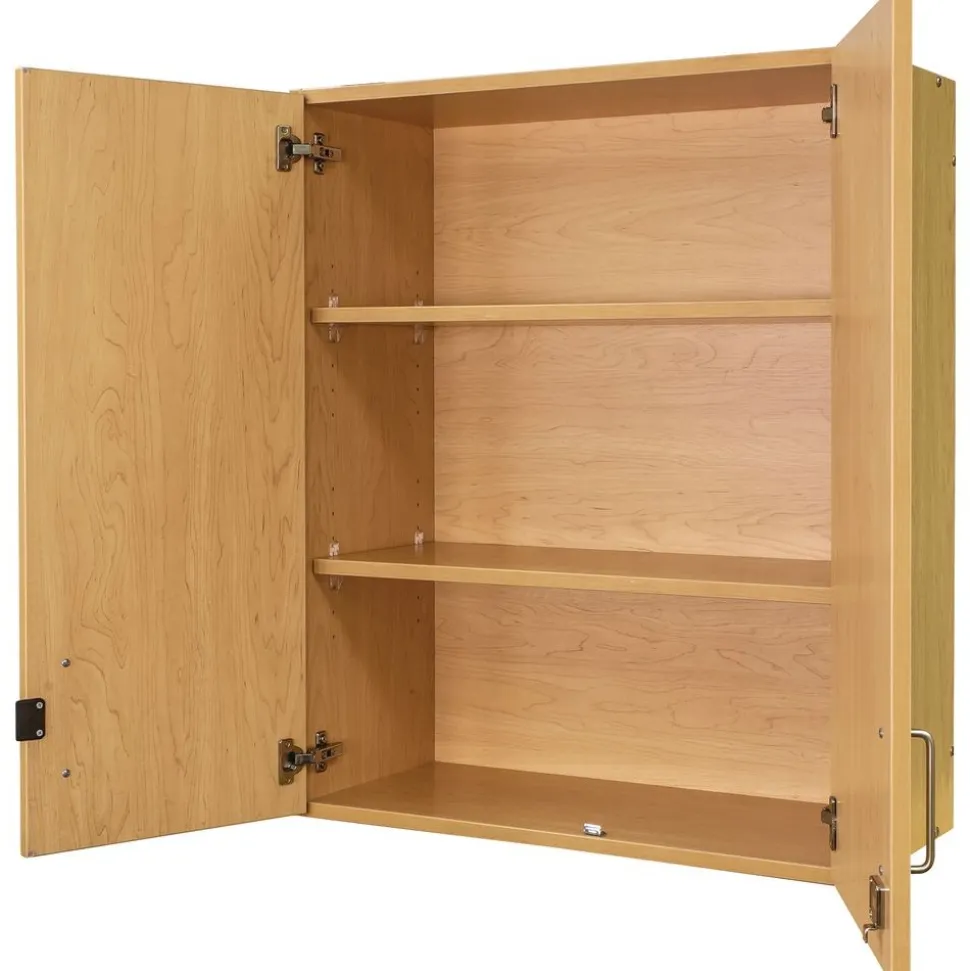 Adjustable 3-Shelf Locking Wall Storage - Maple/Maple, Assembled