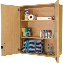 Adjustable 3-Shelf Locking Wall Storage - Maple/Maple, Assembled