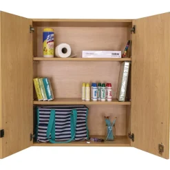 Adjustable 3-Shelf Locking Wall Storage - Maple/Maple, Assembled