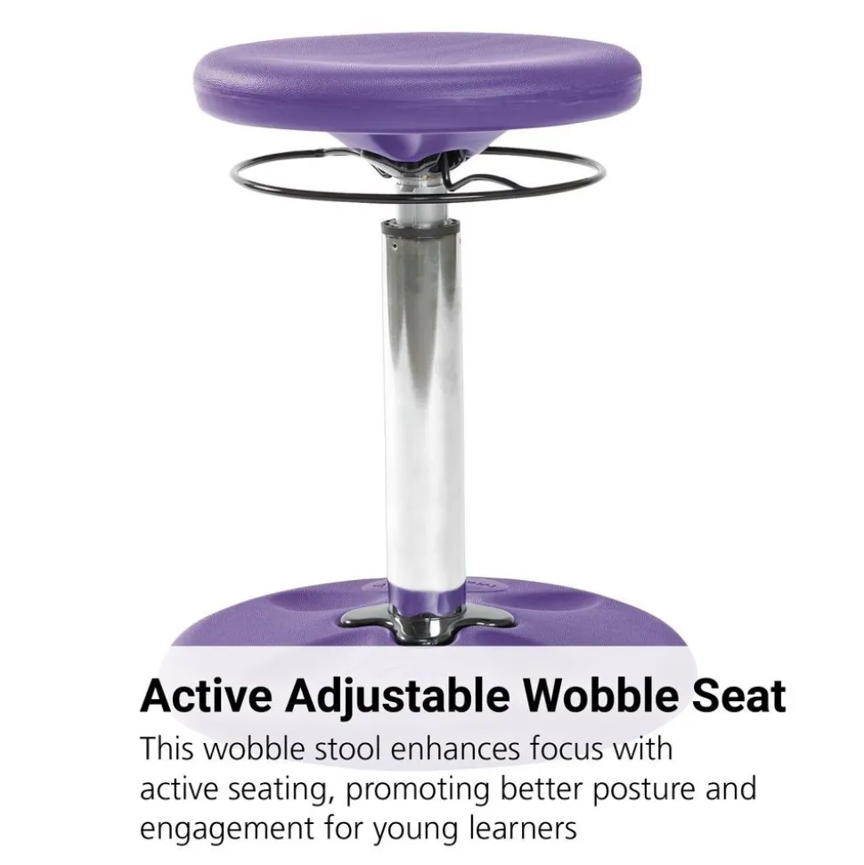 Adjustable Wobble Stool, 14"-19"H - Purple