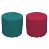 Adult SoftScape 18" Round Ottoman 16" Height, 2-Piece - Teal/Raspberry
