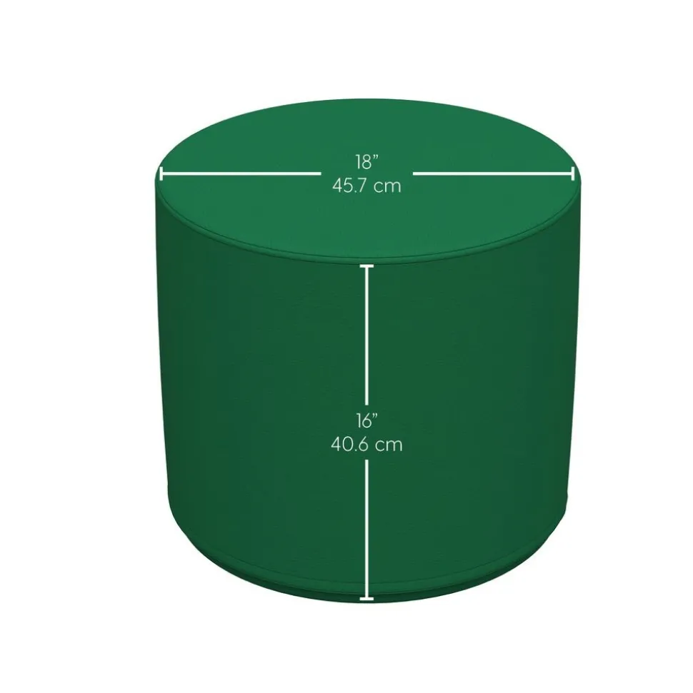 Adult SoftScape 18" Round Ottoman 16" Height, 2-Piece - Green/Yellow