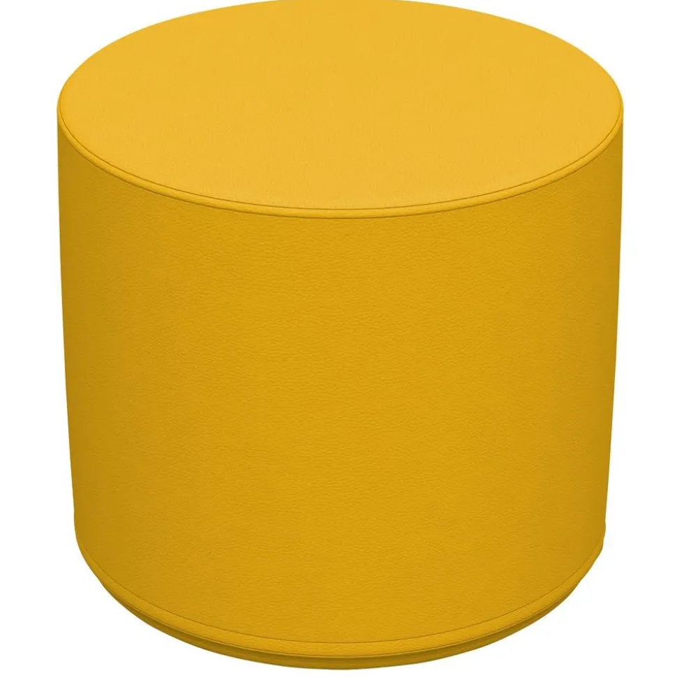 Adult SoftScape 18" Round Ottoman 16" Height, 2-Piece - Green/Yellow