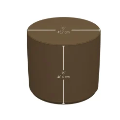 Adult SoftScape 18" Round Ottoman 16" Height, 2-Piece - Brown/Sand