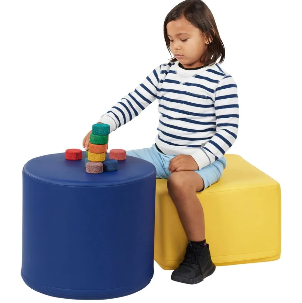 Adult SoftScape 18" Round Ottoman 16" Height, 4-Piece - Assorted