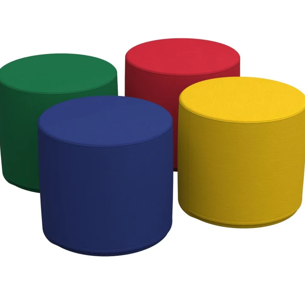 Adult SoftScape 18" Round Ottoman 16" Height, 4-Piece - Assorted