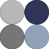 Adult SoftScape 18" Round Ottoman 16" Height, 4-Piece - Navy/Powder Blue
