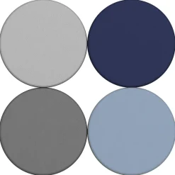 Adult SoftScape 18" Round Ottoman 16" Height, 4-Piece - Navy/Powder Blue