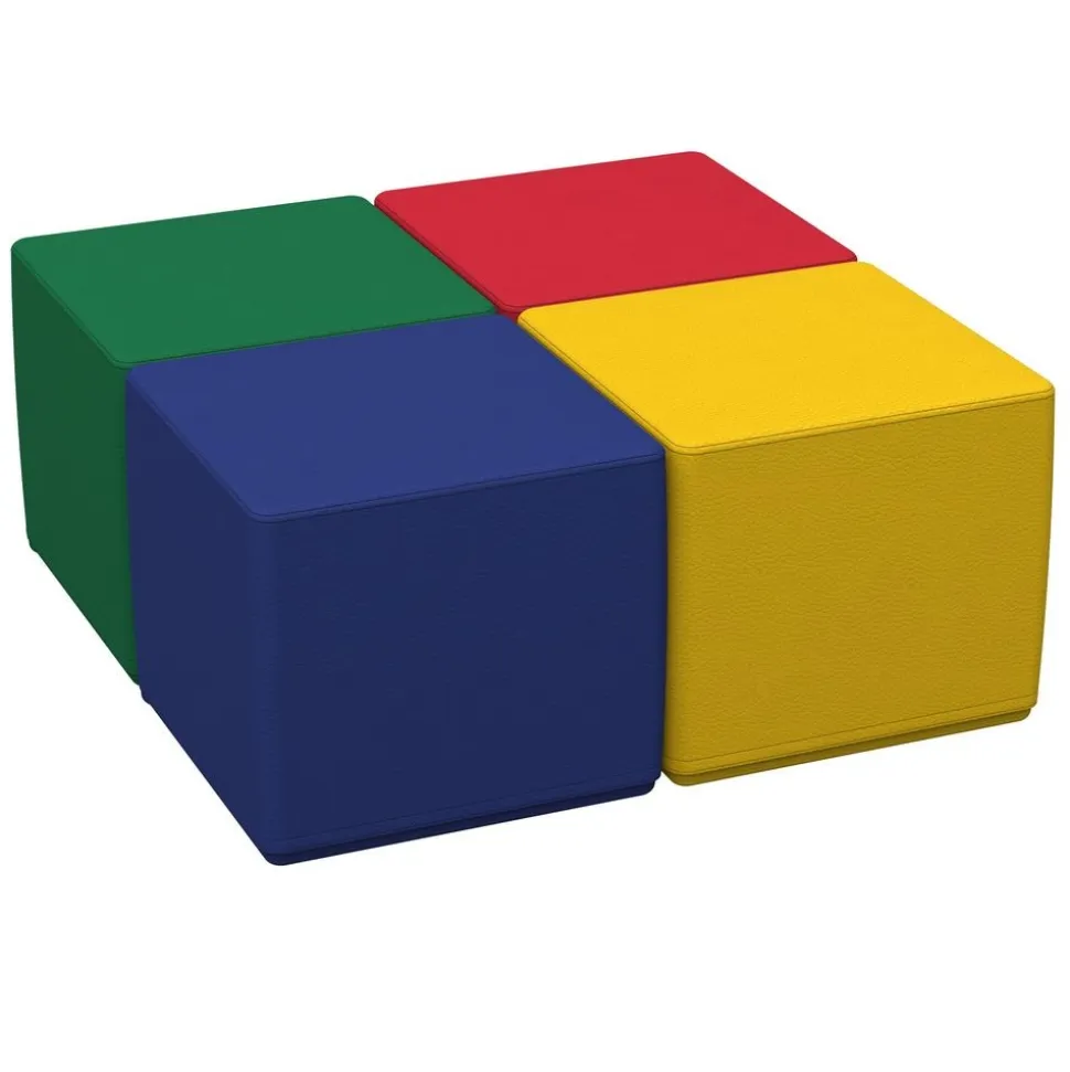 Adult SoftScape 18" Square Ottoman 16" Height, 4-Piece - Assorted