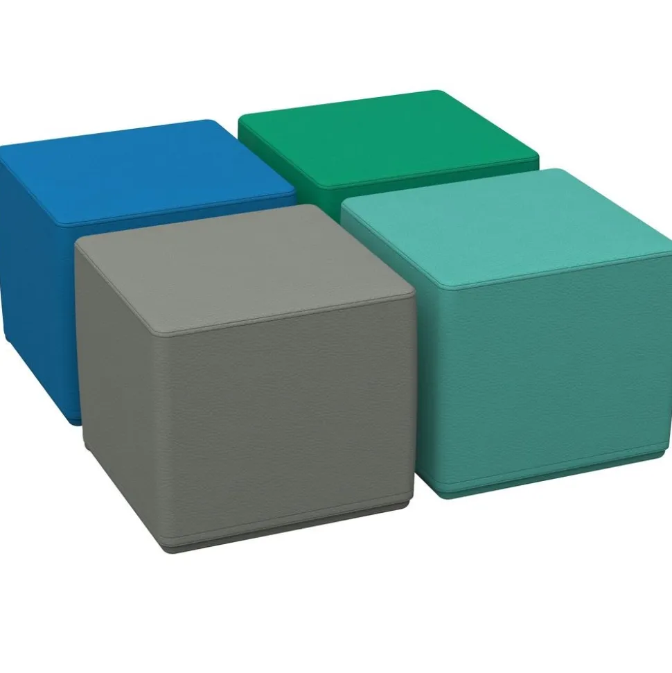 Adult SoftScape 18" Square Ottoman 16" Height, 4-Piece - Contemporary