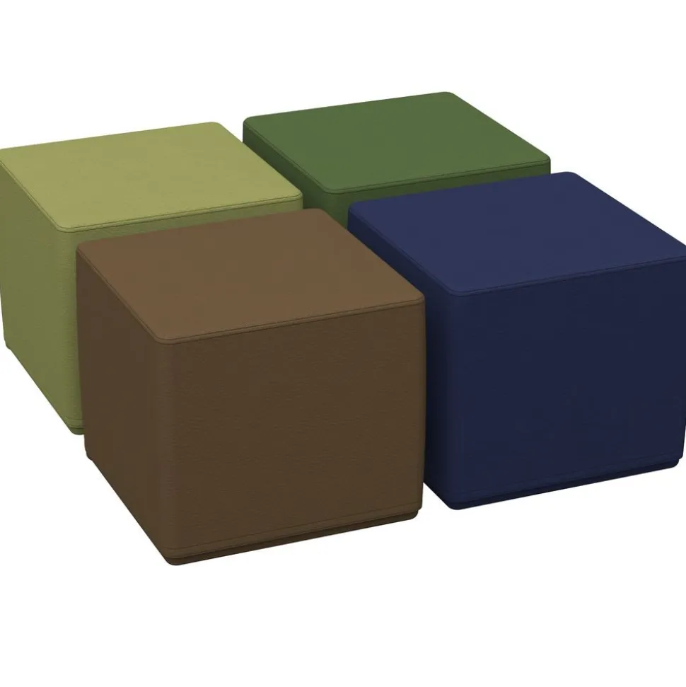 Adult SoftScape 18" Square Ottoman 16" Height, 4-Piece - Earthtone