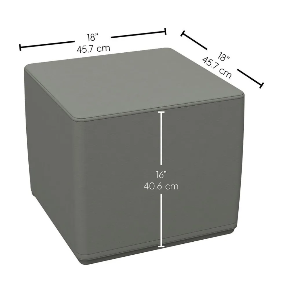 Adult SoftScape 18" Square Ottoman 16" Height, 4-Piece - Navy/Powder Blue