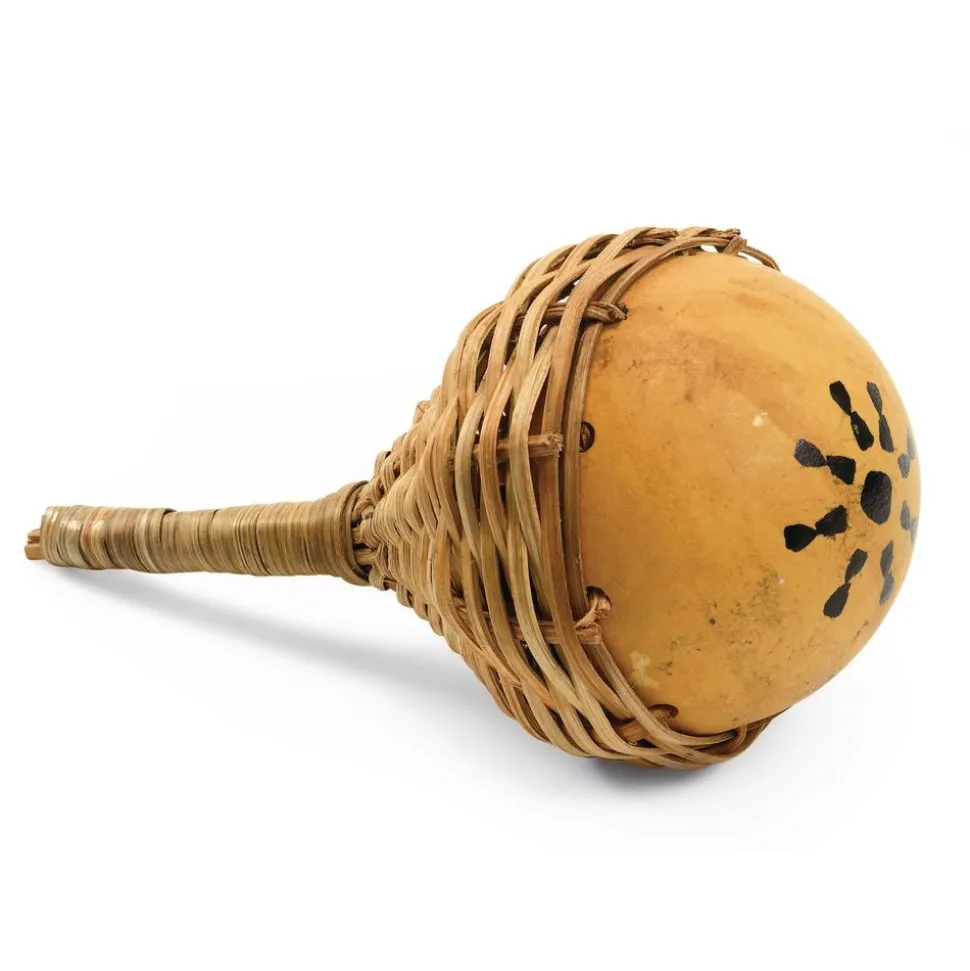 African Bolga Market Basket and Set of 6 African Music Instruments