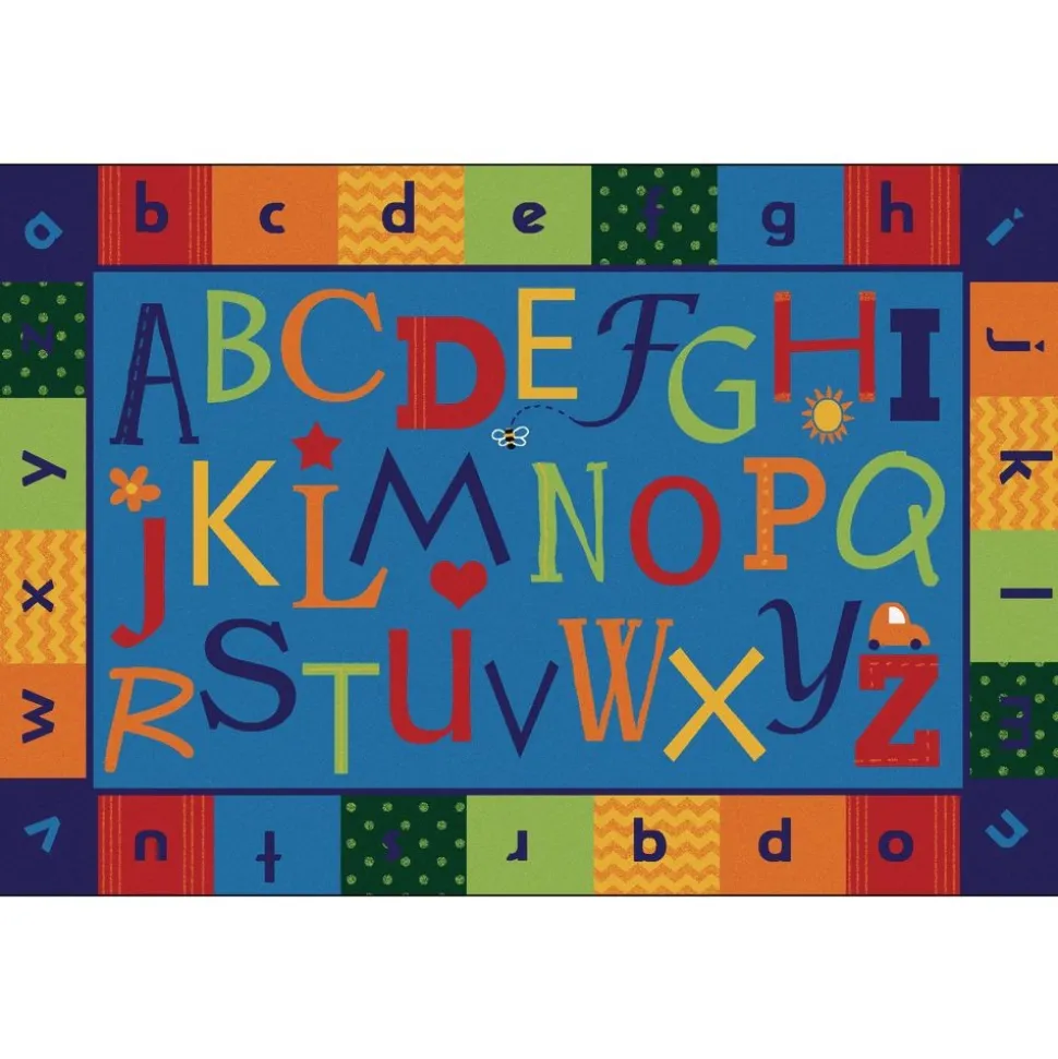 Alphabet Around Literacy 6' x 9' Rectangle KIDSoft Premium Carpet