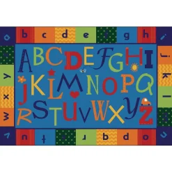 Alphabet Around Literacy 4' x 6' Rectangle KIDSoft Premium Carpet