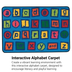 Alphabet Blocks 3' x 4'6" Rectangle Kids Value Carpet