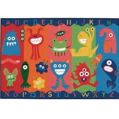Alphabet Monsters 4' x 6' Rectangle Kids Value Carpet