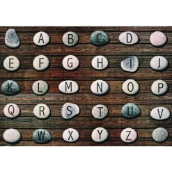 Alphabet Stones Seating 6' x 9' Rectangle Pixel Perfect Carpet