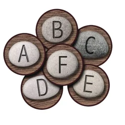 Alphabet Stones Seating 6' x 9' Rectangle Pixel Perfect Carpet