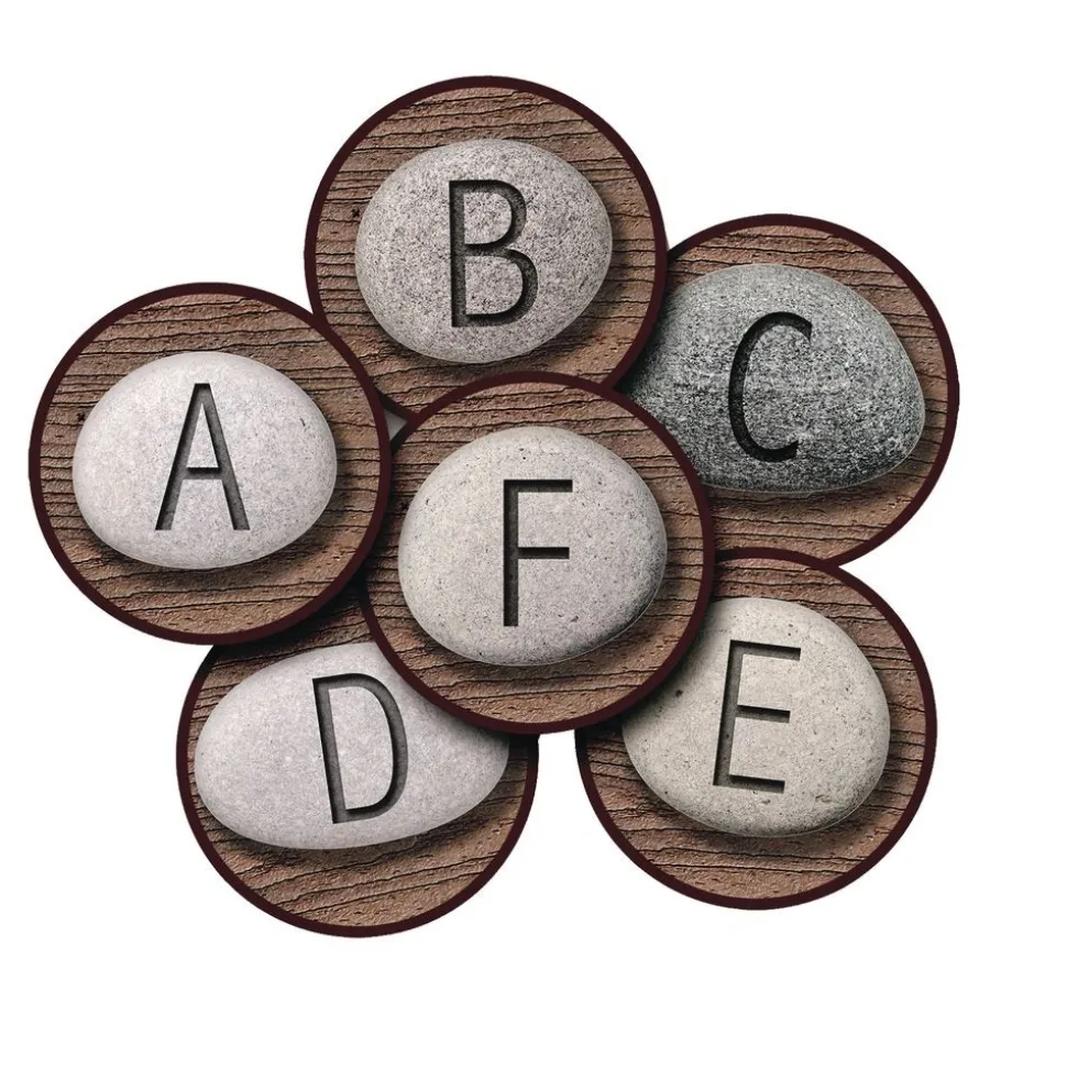 Alphabet Stones Seating 6' x 9' Rectangle Pixel Perfect Carpet