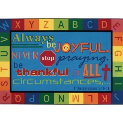 Always Be Joyful 6' x 9' Rectangle Kids Value PLUS Carpet