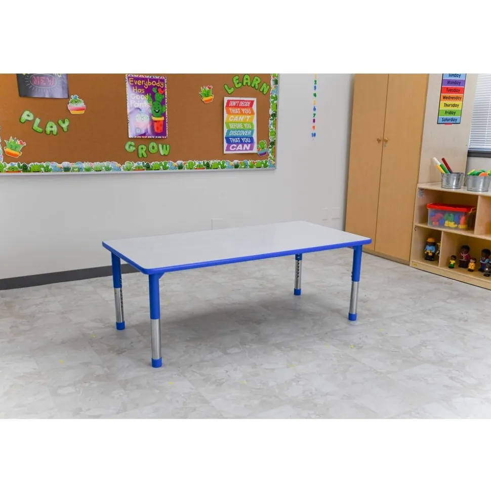 Angeles® As We Grow™ Gray Blue Rectangular Adjustable Table - 30" x 60"