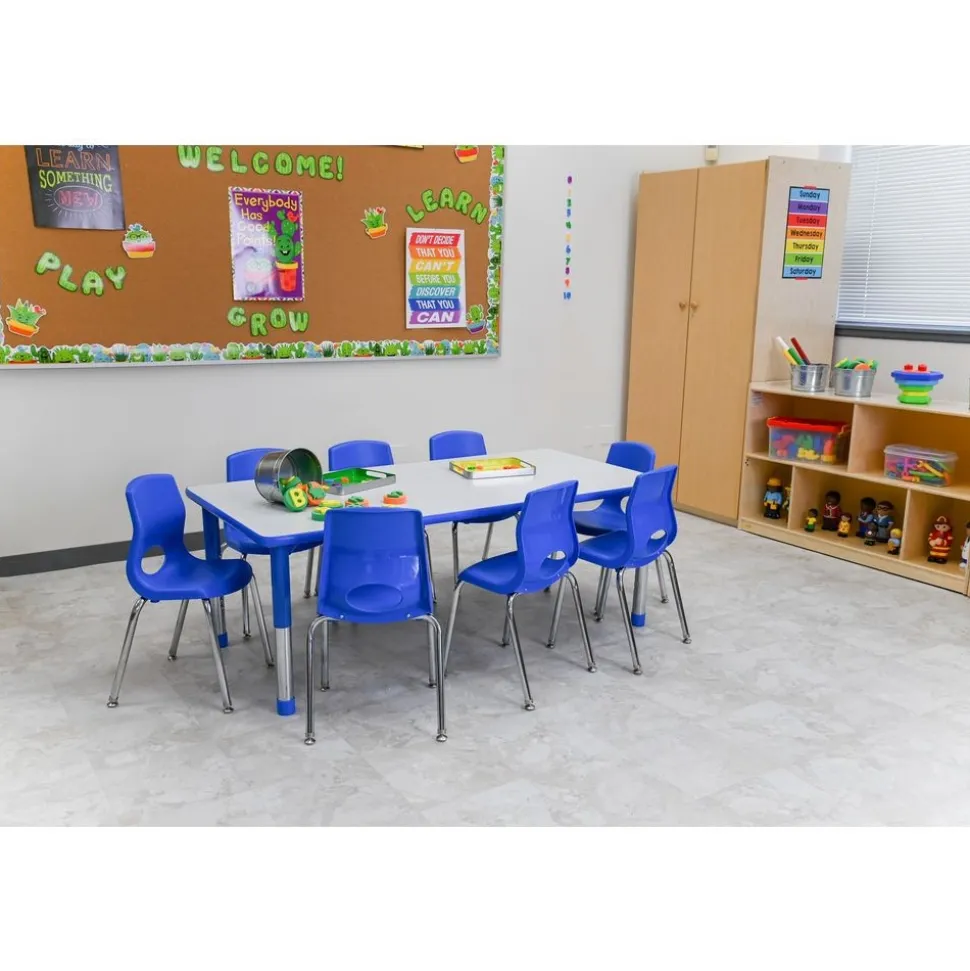 Angeles® As We Grow™ Gray Blue Rectangular Adjustable Table - 30" x 60"