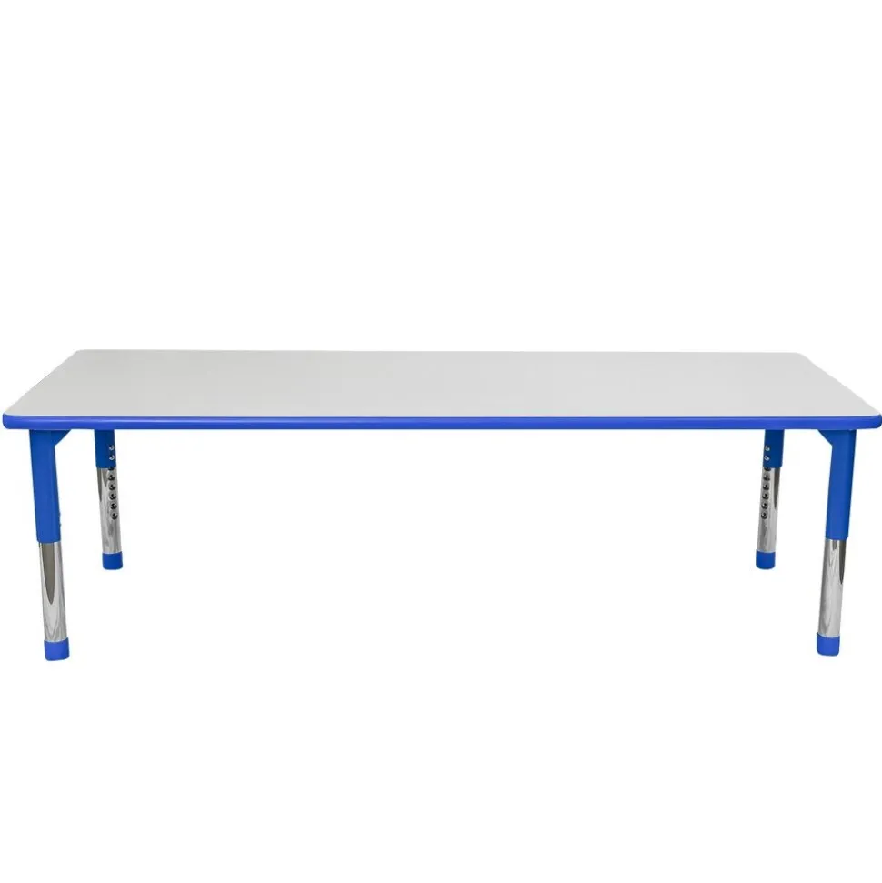 Angeles® As We Grow™ Gray Blue Rectangular Adjustable Table - 30" x 72"