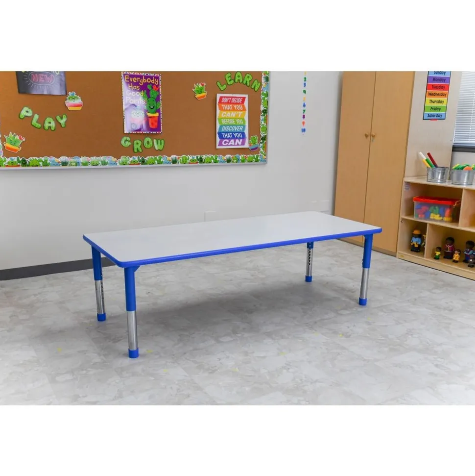 Angeles® As We Grow™ Gray Blue Rectangular Adjustable Table - 30" x 72"