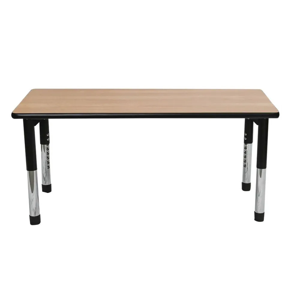 Angeles® As We Grow™ Oak Black Rectangular Adjustable Table - 24" x 48"