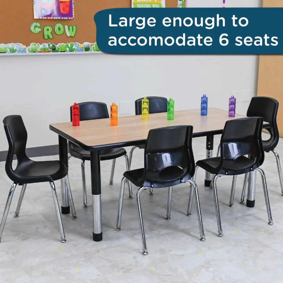 Angeles® As We Grow™ Oak Black Rectangular Adjustable Table - 24" x 48"