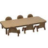Angeles® BaseLine® Rectangular Toddler Table & Chair Set - 72"L x 30"W x 12"H Table with 6 Chairs, Natural