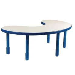 Angeles® BaseLine® 38" x 65" Kidney Table, 22"H - Blue