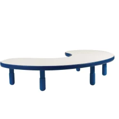 Angeles® BaseLine® 38" x 65" Kidney Table, 14"H - Blue