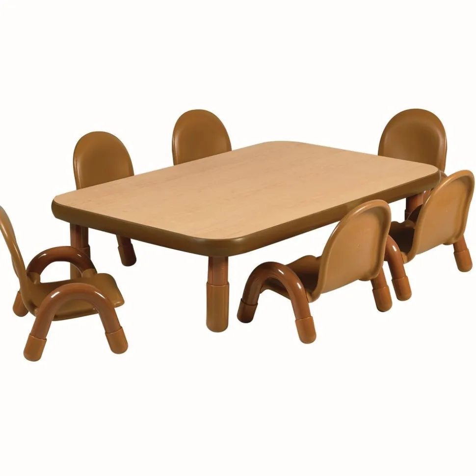 Angeles® BaseLine® 30" x 48" Rectangle Table, 12"H - Natural Cocoa
