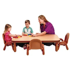 Angeles® BaseLine® 30" x 48" Rectangle Table, 14"H - Natural Cocoa