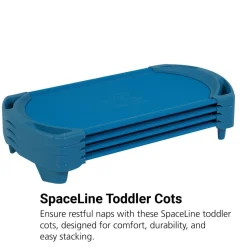 Angeles® SpaceLine® Toddler Cot 42"L - Set of 4 Ocean Blue