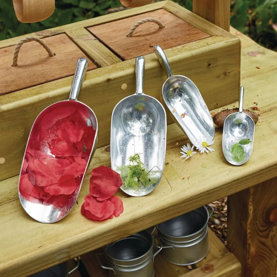 Assorted Metal Messy Play Scoops - 4pk