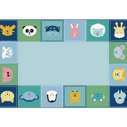 Baby Animals Border 6' x 9' Rectangle KIDSoft Premium Carpet