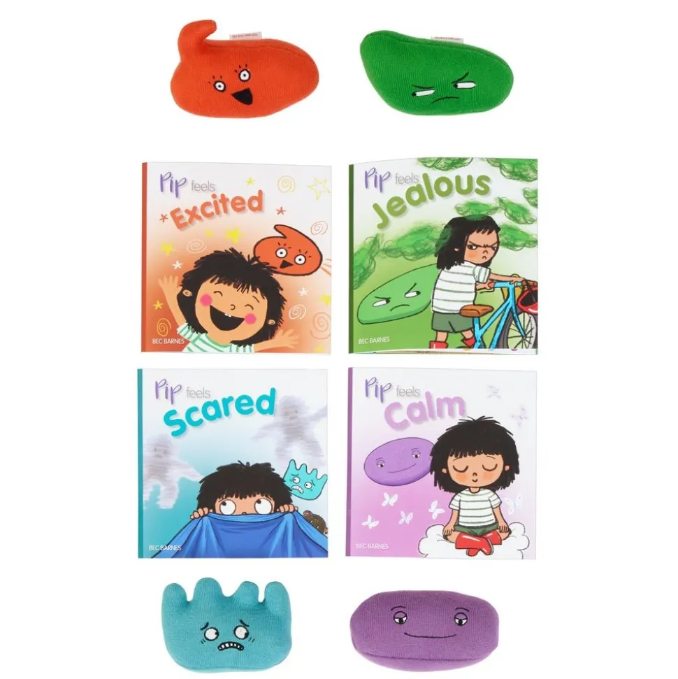 Bag of Buddies & Pip Feels Books Set 2 - Excited, Calm, Scared, Jealous