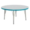 Berries® 42"Dia. Round Activity Table, 15" - 24" Leg Height - Teal
