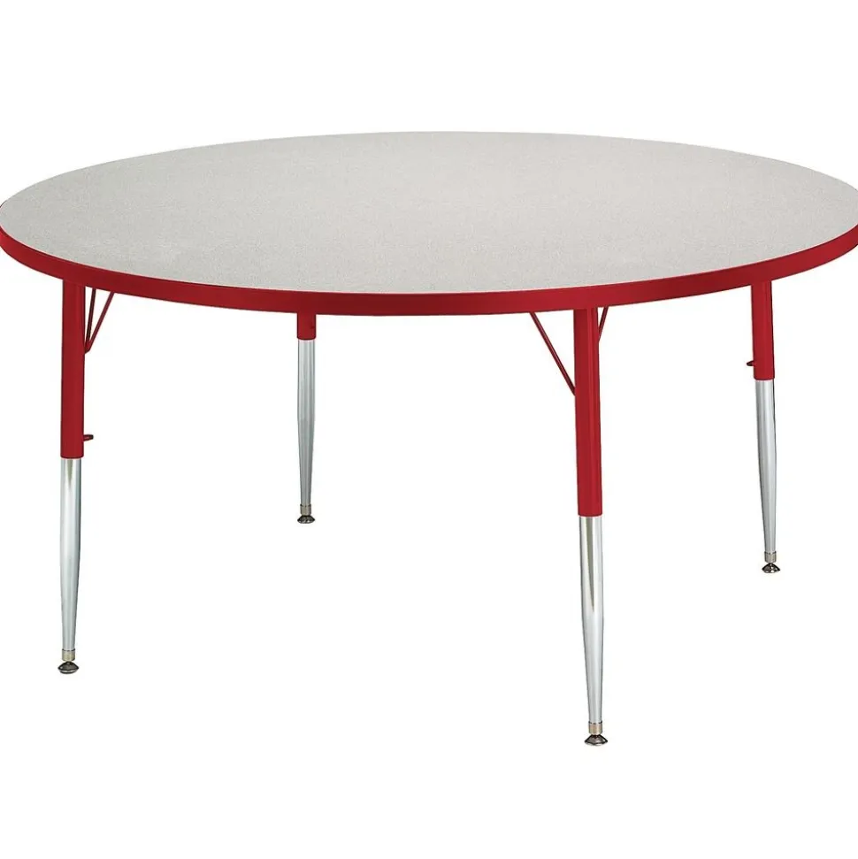 Berries® 42"Dia. Round Activity Table, 15" - 24" Leg Height - Red