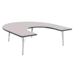 Berries® 60" x 66" Horseshoe Activity Table, 15" - 24" - Navy